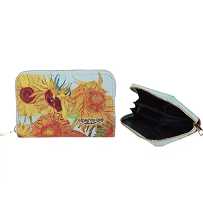 Image of CARMANI Small Ladies Purse with Vincent Van Gogh &quot;Sunflowers&quot;
