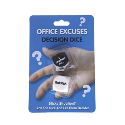 Image of Boxer Gifts Office Excuses Dice Funny Humor Desk Accessory Novelty Gift for a Lazy Colleague Great Secret Santa Gift, DK1111