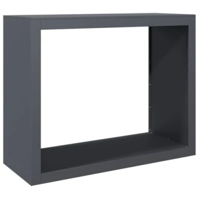 Image of vidaXL Firewood Rack Holder Anthracite Steel, 100 x 40 80 cm, Outdoor/Indoor Log Storage, Weather Resistant, Essential for Fireplace &amp; Burner