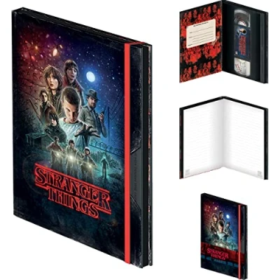 Image of STRANGER THINGS SEASON 1 VHS Premium A5 Notebook Black