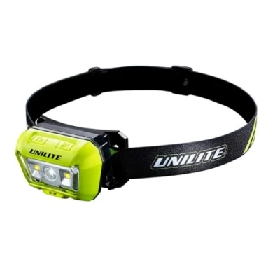 Image of Unilite HL 8R USB Rechargeable Dual Beam Sensor Head Torch 475 Lumen 6500k 4 to 35 Hours Run Time 90 Metre Range IP65 IK07