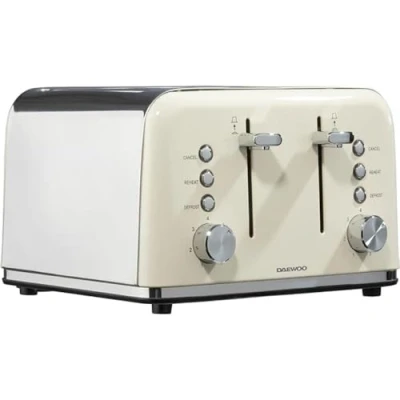 Image of Daewoo Cream 4 Slice Toaster