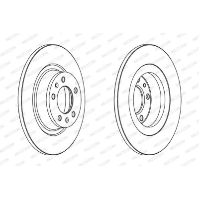 Image of 424914 Brake disc FERODO PREMIER DDF1744 290mm 12mm 5 108mm solid Oiled PEUGEOT: 407 SW, Saloon, Coupe