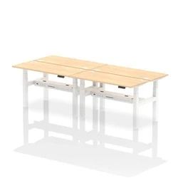 Image of Air B2B 1400x600mm Height Adjustable 4P Bench Desk CP Maple/White