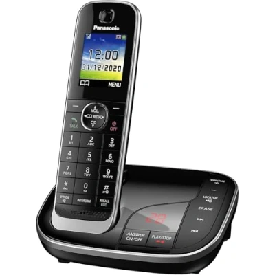 Image of Panasonic KX TGJ320EB Landline Phone Cordless, House phones, Nuisance Call Blocker, Answer machine, Colour Display, Single Handset Black