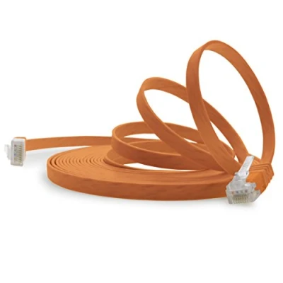 Image of 1aTTack.de 7m orange 1 piece Cat.6 flat network cable Cat6 ultra patch 1000 Mbit/s Gigabit LAN (RJ45) slim micro