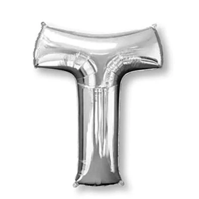 Image of Amscan 3298501 S/Shape: &#039;T&#039; Silver