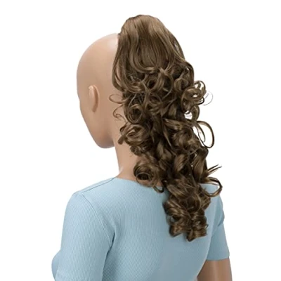 Image of CAISHA 16&quot; Hairpiece Ponytail Extension Butterfly Clip Voluminous Wavy Medium Brown H205
