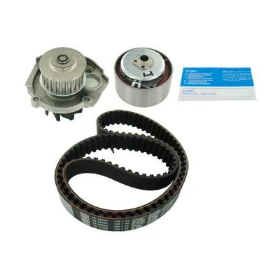 Image of 55221397, 55224645, 55233759, 55268277, 6000629059 Water Pump + Timing Belt Kit SKF VKMC 02206 2 129 with rounded tooth profile Plastic