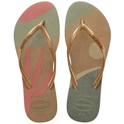 Image of Havaianas Slim Palette Glow Sand Grey/Golden 25/26