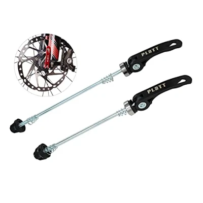 Image of PLATT Bike Wheel Hub Skewers MTB Quick Release Front and Rear Axle Fit for Road Bike,Mountain Bike,BMX (Black,1Pair)