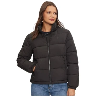 Image of Tommy Jeans Essential Puffer Winter jacket, Women&#039;s, Size: XL, Black