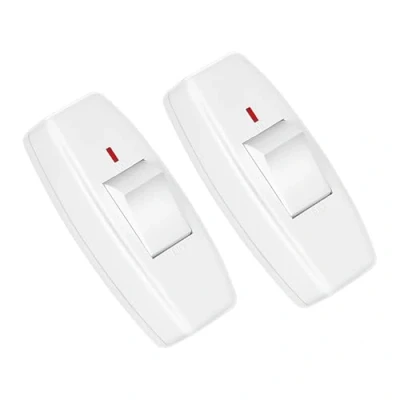Image of Lamp Switch, Inline Switch for Lamps250V 6A In line Dual Pole Light Torpedo Rocker Desk Lamp/Light/Bulb (White 2pcs)
