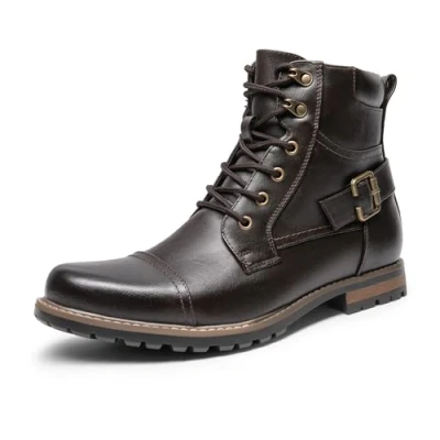 Image of Bruno Marc Men&#039;s Boots Classic for Men,Size 10,Dark/Brown,Philly 3