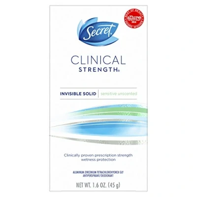 Image of Secret Clinical Strength Invisible Solid Women&#039;s Antiperspirant and Deodorant Sensitive Hypoallergenic, 1.6 Ounce