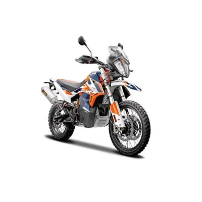 Image of Bburago KTM 790 Adventure R Rally Motorbike 1:18 Scale Incredibly Detailed Die Cast Replica Collectible Motorcycle Model, White