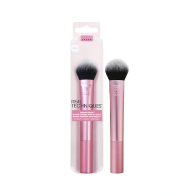 Image of REAL TECHNIQUES Tapered Cheek Makeup Brush, For Blush, Highlighter, or Loose Powder, Soft Bristles, Precise Application, 1 Count, Pink