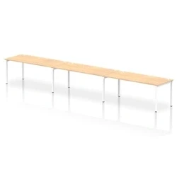 Image of Impulse Bench Single Row 3 Person 1800 White Frame Desk Maple