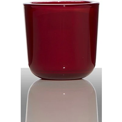 Image of INNA Glas Tea light candle holder NICK, cylinder/round, red, 3&quot;/7,5cm, Ø3/7,5cm Lantern for tealight/Small glass