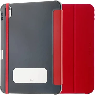 Image of OtterBox React Folio Case for iPad 10.9 Inch (10th Gen 2022), Shockproof, Drop proof, Ultra Slim Protective Case, Tested to Military Standard, Red