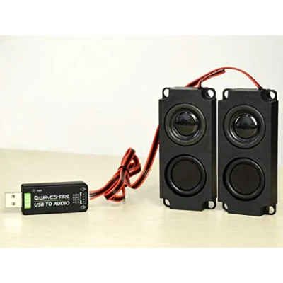 Image of Coolwell Waveshare USB Sound Card Audio Module with Speaker for Raspberry Pi/Jetson Nano, Driver Free, External Converter,Recording And Playback Support