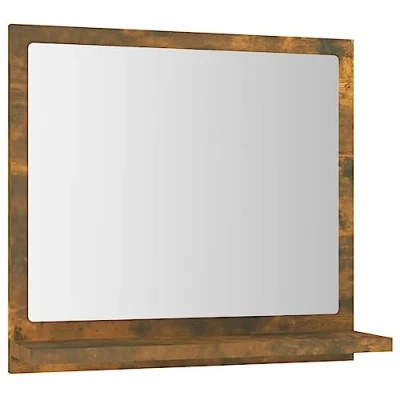 Image of vidaXL Bathroom Mirror Smoked Oak Engineered Wood Make up Vanity Wall