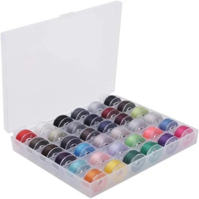 Image of Copiel Sewing Machine Bobbin Threads, 36pcs Assorted Colors Pre Wound Set with Storage Case Box For