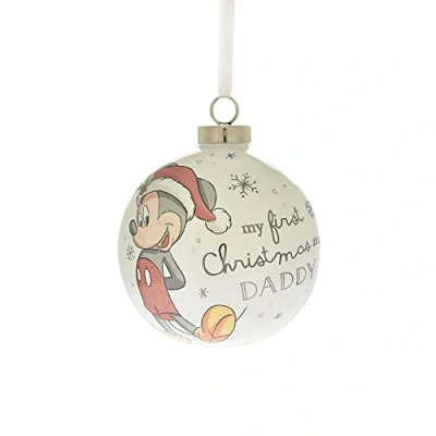 Image of Disney Baby Christmas Ceramic Bauble 80mm Mickey Mouse / Daddy 4718