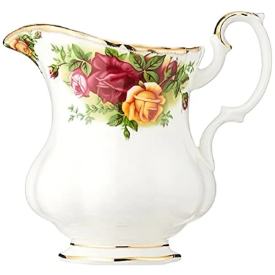 Image of Royal Albert 15210032 Old Country Roses Cream Jug 0.25Ltr White, Bone China, 0.24ltr