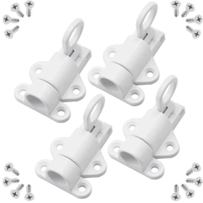 Image of CEEYSEE 4 PCS Window Gate Latch,Door Spring Bolt, Aluminum Alloy Security Automatic Hasp Lock,Bounce Lock for Door,Shed Doors Gates and Outhouse (U/FJ/White)
