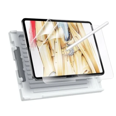 Image of ESR Paper Feel Screen Protector for iPad Air 11 Inch 2024 M2, 6th Generation Protector, Write and Draw Like on Paper, Thin Responsive, with Easy Application Tray, 2 Pack