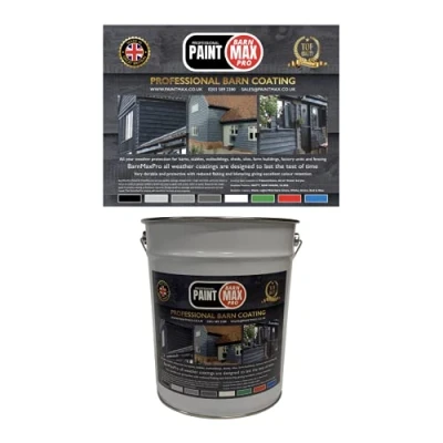 Image of PaintMax BarnMaxPro Professional Barn Coating Black Matt Ral 9005 Oil Based 20 Litre