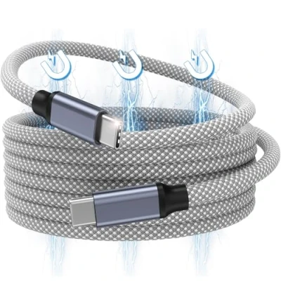 Image of Magtame USB C Cable, 240W Magnetic to Cable 5ft, 5A Nylon Braided Fast Charging Type for Phone 15/15 Pro/15 Pro Max Samsung Mac_Book, Original Design Patent Product