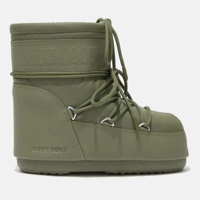 Image of Moon Boot ICON LOW Unisex Laceup ankle boots, Size: 3.5 5, Khaki Imitation leather/ textile