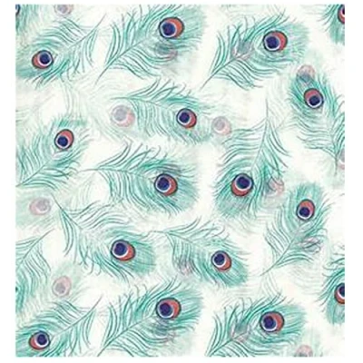Image of Peacock Feathers Gift Bag Box Tissue Paper Wrapping Lining Sheets 35x45cm (100 Sheets)