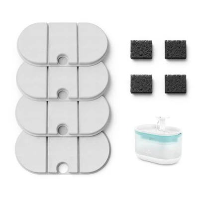 Image of PETLIBRO Capsule Cat Water Fountain Filter, Quadruple Filtration System, 4 Packs, White