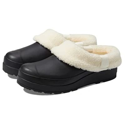 Image of Hunter Play Womens Sherpa Insulated Clog Black Size UK 5