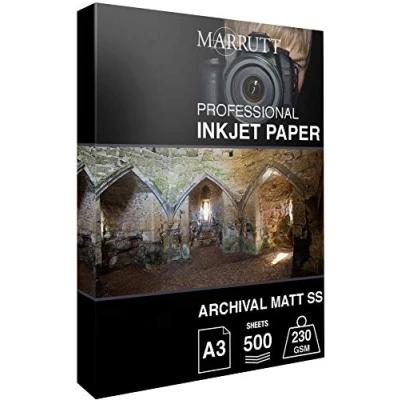Image of Marrutt 230gsm Archival Matt Single Sided Inkjet Photo Paper: A3 500 Sheets