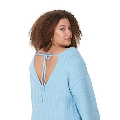 Image of Trendyol Plus Size Sweater Blue Relaxed