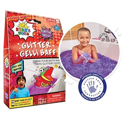 Image of Ryan&#039;s World Glitter Gelli Baff Purple, 1 Bath or 6 Play Uses from Zimpli Kids, Magically turns water into thick, colourful goo, Children&#039;s Sensory &amp; Messy Toy, Birthday Present for Children