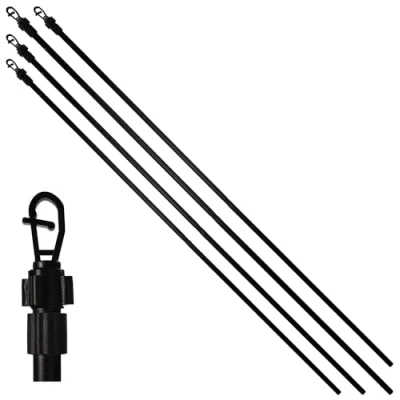 Image of ASAB Adjustable Washing Line Pole 3 Parts Heavy Duty Twist Lock Prop Galvanised Steel Telescopic Clothes 2.4m Extendable Garden Cloths Laundry Support (4 x 2.4m)