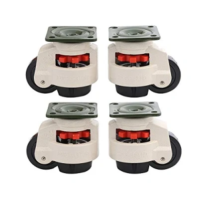 Image of KATSU Castor Wheels Set 4Pcs, 3000KG Loading Capacity, Retractable Machine Moving Levelling Swivel Plate Casters GD 100F for Heavy Machinery, Workbench, Welding Table 5505694