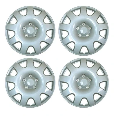 Image of UKB4C Set of 4 14&quot; Silver Wheel Trims/Hub Caps fits VW Polo Golf Fox Lupo