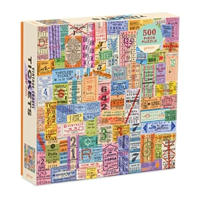 Image of Galison 9780735366527 Vintatge Tickets Jigsaw Puzzle, Vintage Travel