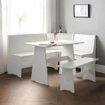 Image of Julian Bowen Newport Corner Dining Set, Surf White