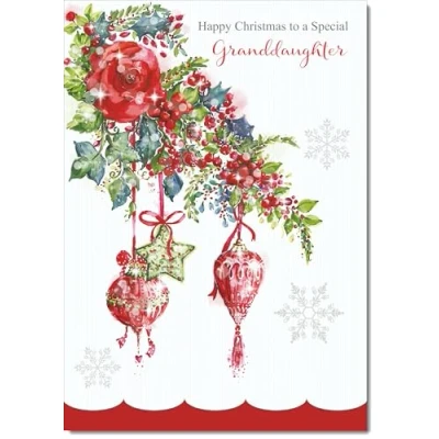 Image of doodlecards Granddaughter Christmas Card Decorations Medium Size for with Plain Envelope