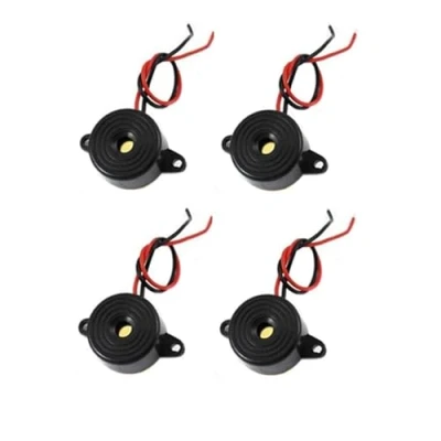 Image of 4 Pcs Piezo Electronic Buzzer 3 24V Tone Active Alarm Sounder with Wire Leads 100mm for Physics Circuits Continuous Sound