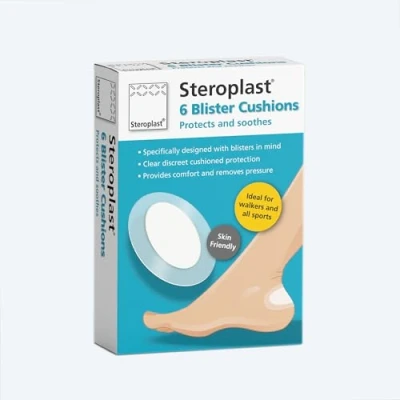 Image of Steroplast Blister Cushions 6 Plasters Per Box Discreet Cushioned Protection Hypoallergenic Water Resistant Adhesive
