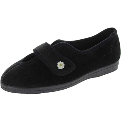 Image of Mirak Andrea Womens Black Easy Fasten Slipper Size 9 UK