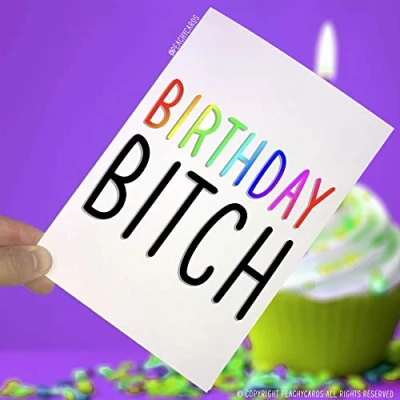 Image of Birthday Cards, Bitch, Funny Novelty Joke Card, Girlfriend Cards Wife, Best Friend, Greeting Card PC5